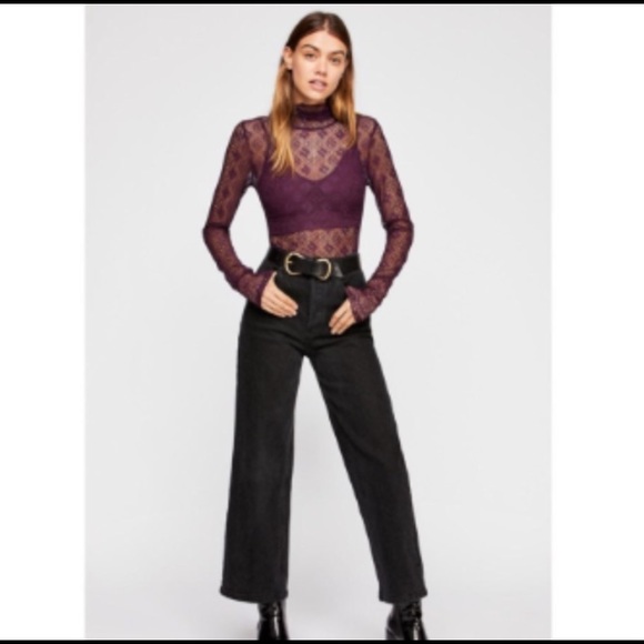 SOLD Free People Purple Lace Turtleneck - Picture 3 of 7